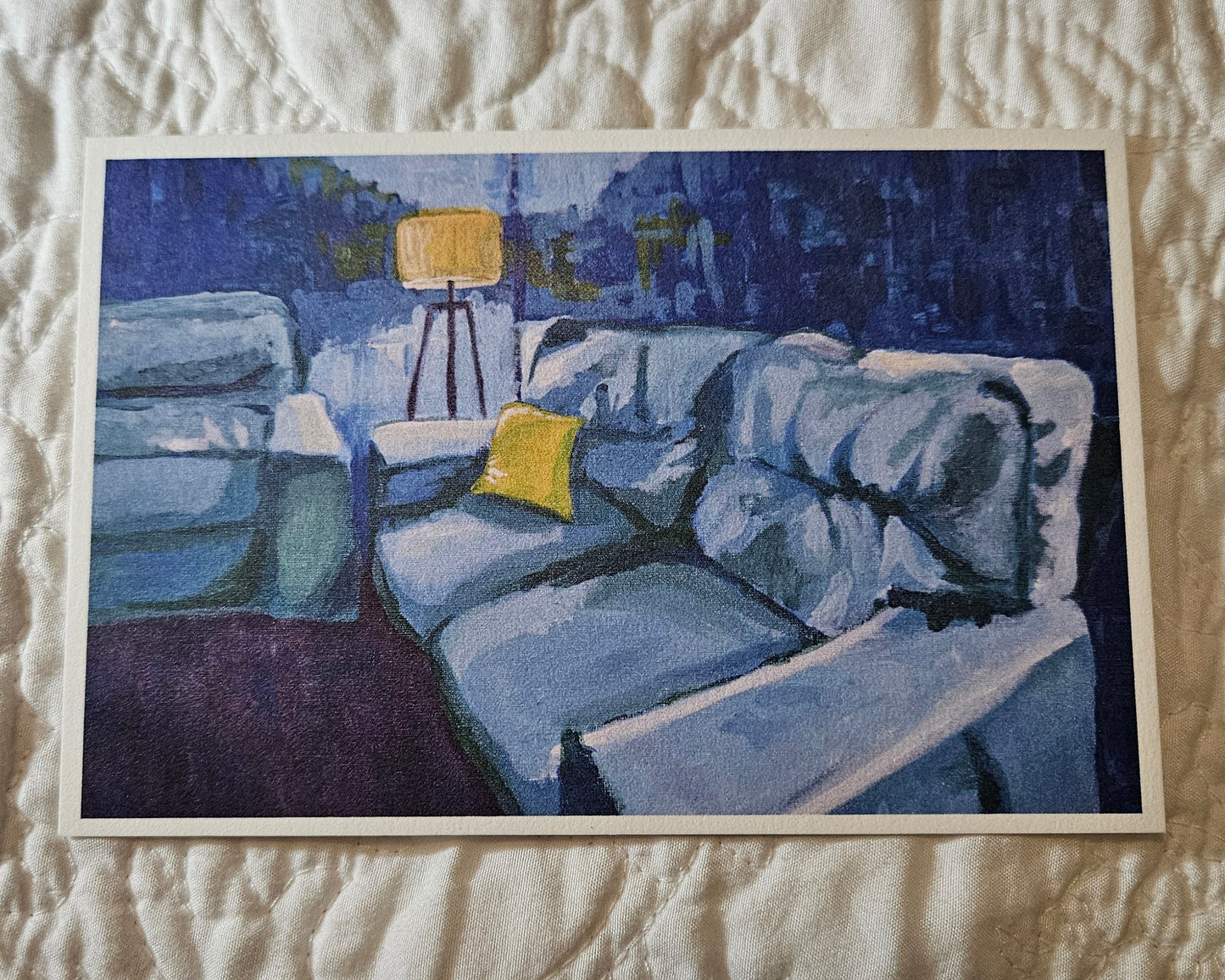 Blue couches mini print